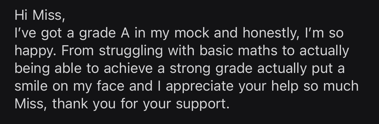 Student: A grade in mock